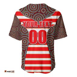 NRL Dolphins Baseball Jersey Shirt Mix Dot Aboriginal