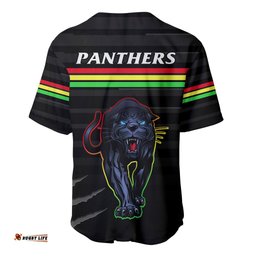 Penrith Panthers Rugby Baseball Jersey Shirt The Riff Est 1966 Black Sporty