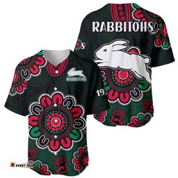 NRL Rabbitohs Rugby Baseball Jersey Shirt The Bunnies 1908 Aboriginal