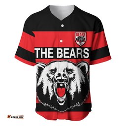 Custom Personalised The Bears Baseball Jersey Shirt North Sydney Bears Strong Comeback Custom Text and Number