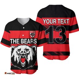 Custom Personalised The Bears Baseball Jersey Shirt North Sydney Bears Strong Comeback Custom Text and Number