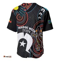 NAIDOC Week 2024 Baseball Jersey Shirt Keep The Fire Burning Indigenous Art