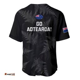 New Zealand Silver Fern Rugby Baseball Jersey Shirt Go Aotearoa Champions World Cup