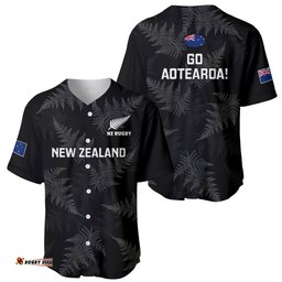 New Zealand Silver Fern Rugby Baseball Jersey Shirt Go Aotearoa Champions World Cup
