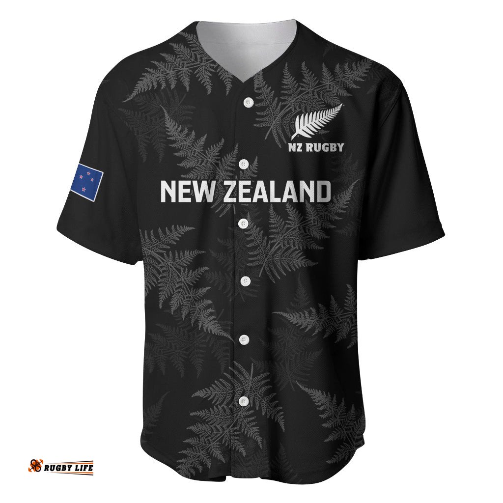 New Zealand Silver Fern Rugby Baseball Jersey Shirt Go Aotearoa Champions World Cup