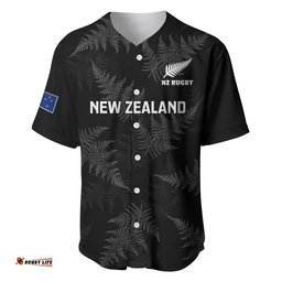 New Zealand Silver Fern Rugby Baseball Jersey Shirt Go Aotearoa Champions World Cup