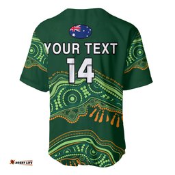 Custom Text And Number Aussie Sevens Rugby Aboriginal Art Baseball Jersey Shirt