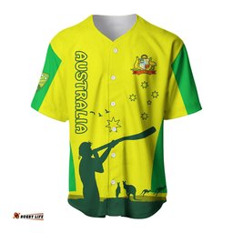 Custom Text and Number Cricket Australia Baseball Jersey Shirt Aboriginal My Life