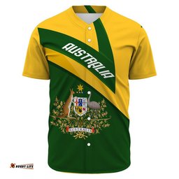 Clothing Australia Coat Of Arms Active Sport Baseball Jersey Shirts