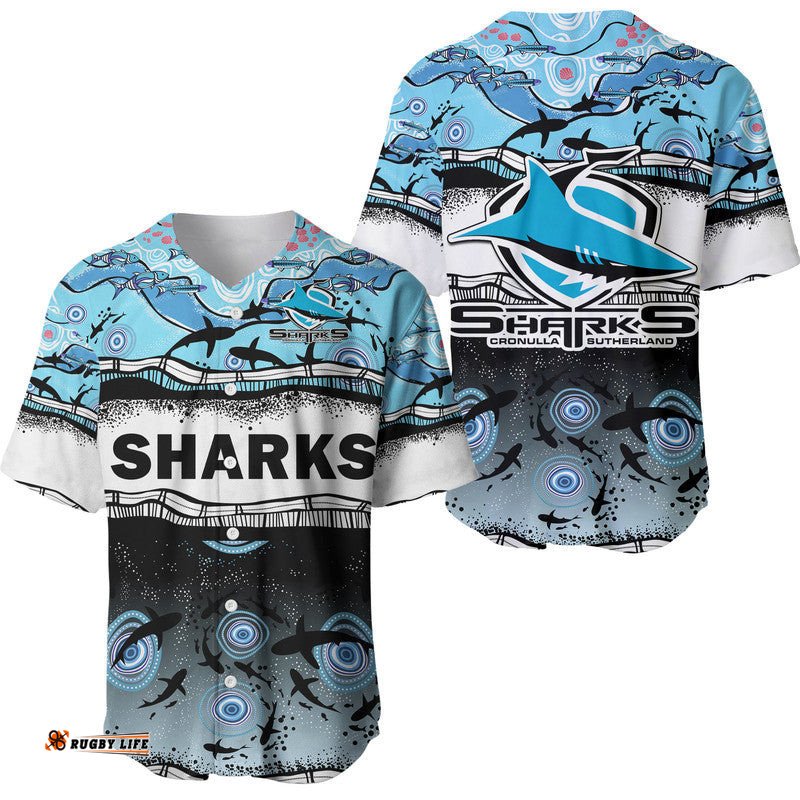 Sharkies Aboriginal Baseball Jersey Shirt