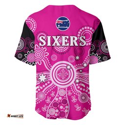 Sydney Sixers Baseball Jersey Shirt Cricket Indigenous Australian Art Ver.01