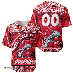 Custom Australia NAIDOC Week 2024 Baseball Jersey Shirt Dolphins Mascot Keep The Fire Burning