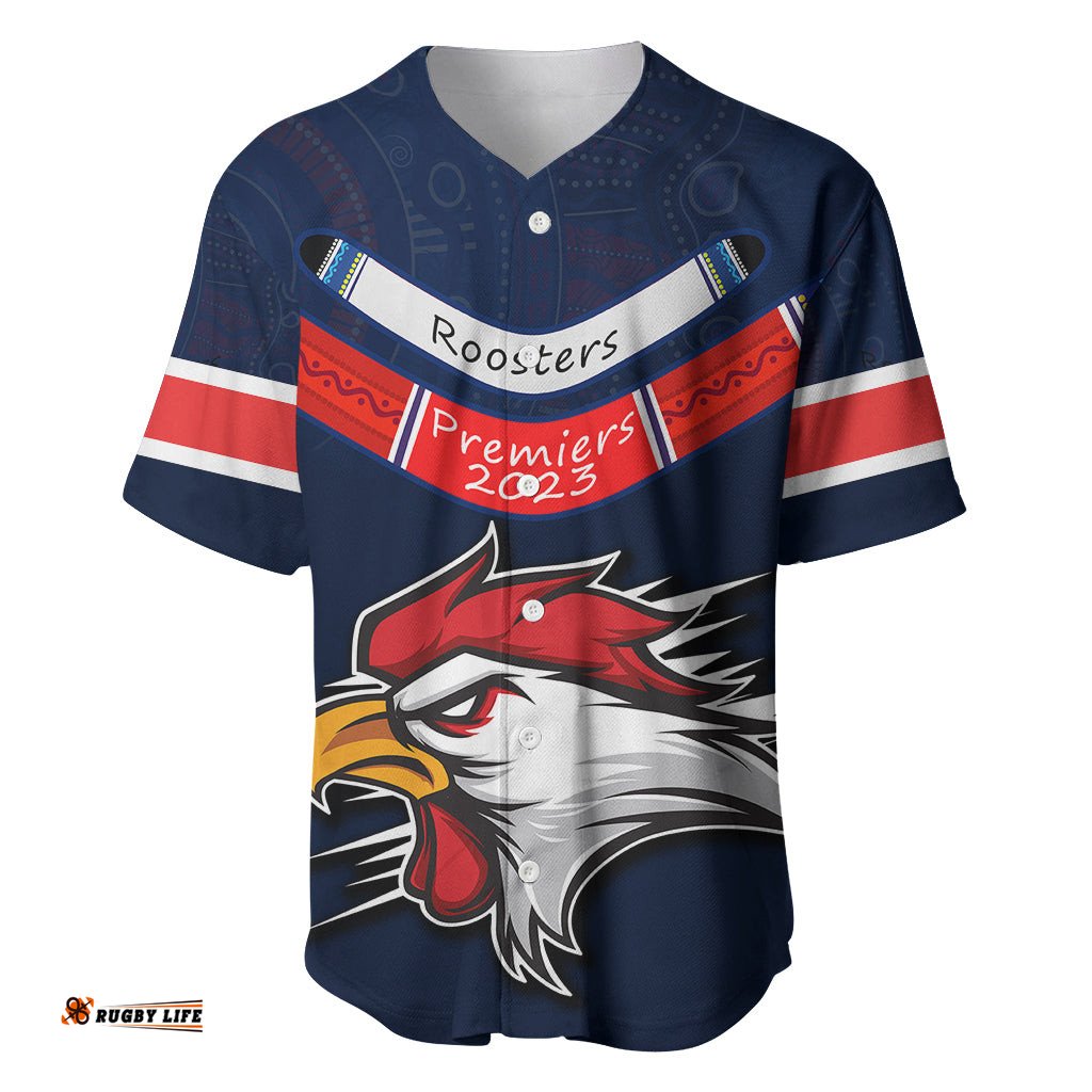 Roosters Permier Baseball Jersey Shirt NRL Mascot with Aboriginal