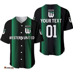 Custom Personalised Western United Baseball Jersey Shirt Soccer Club Original Style Black