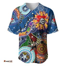 Personalised Knights NAIDOC Week 2024 Baseball Jersey Shirt Australia Aboriginal Dot Painting