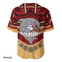 Dolphins Rugby Baseball Jersey Shirt Polynesian and Aboriginal Vibe