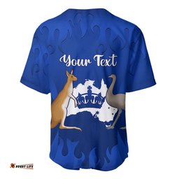 Personalised Australia King Birthday Baseball Jersey Shirt Australian Map With Crown Blue Version