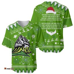 Raiders Rugby Baseball Jersey Shirt The Mighty Green Machine Christmas Vibe
