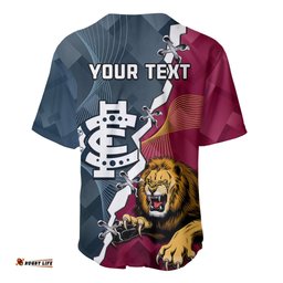 Personalised Lions And Blues Football Baseball Jersey Shirt Together Sporty Style
