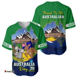 Australia Day Baseball Jersey Shirt 2024 Proud To Be Australian National Color