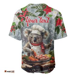 Personalised Koala Chef Christmas in July Baseball Jersey Shirt