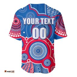 Custom Personalised And Number Bulldogs AFL Baseball Jersey Shirt Aboriginal Patterns 05