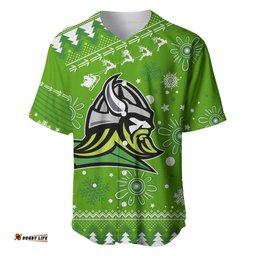 Custom Raiders Rugby Baseball Jersey Shirt The Mighty Green Machine Christmas Vibe