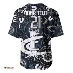 Custom Carlton Blues NAIDOC Week 2024 Baseball Jersey Shirt Fire Burning Aboriginal Dots Art