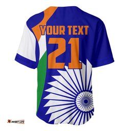 Custom India Cricket Baseball Jersey Shirt Men in Blue World Cup Bharat Flag Style