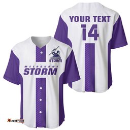 Custom Text And Number Storm Rugby Baseball Jersey Shirt White Sporty Go Storm