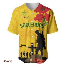 Australia Socceroos Soccer ANZAC Custom Baseball Jersey Shirt Gallipoli Soldier With Camouflage Art