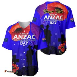 Custom Personalised Australia And New Zealand ANZAC Baseball Jersey Shirt Lest We Forget 07