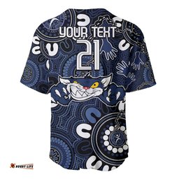 Custom Geelong Cats NAIDOC Week 2024 Baseball Jersey Shirt Fire Burning Aboriginal Dots Art