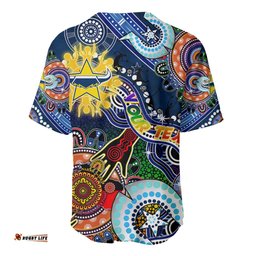 Personalised Cowboys NAIDOC Week 2024 Baseball Jersey Shirt Australia Aboriginal Dot Painting