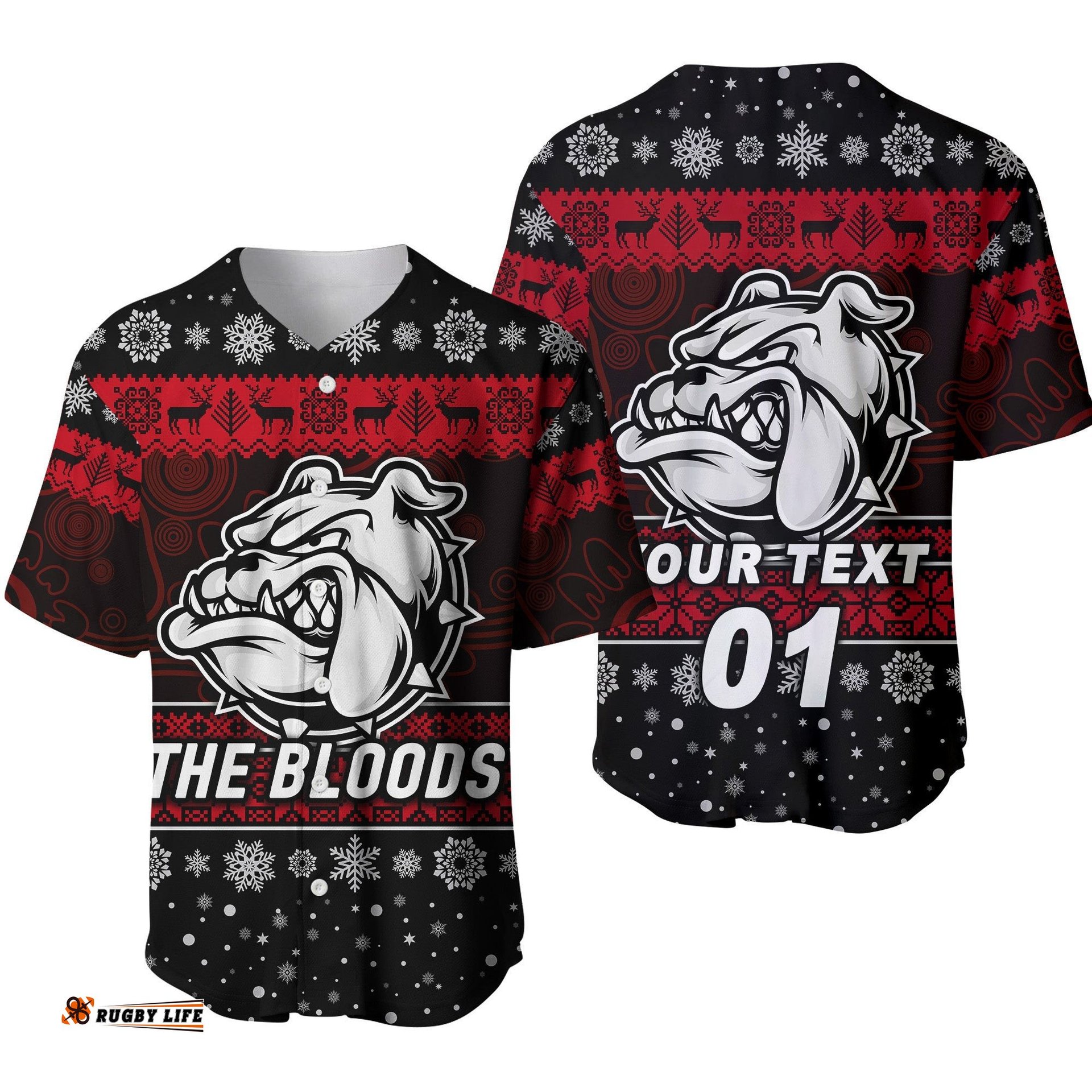 Custom Personalised West Football Club Alice Springs Baseball Jersey Shirt Christmas The Bloods Simple Style Black