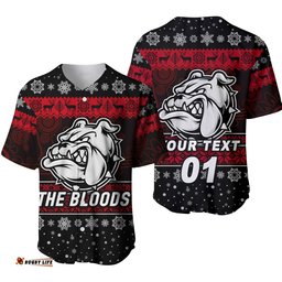 Custom Personalised West Football Club Alice Springs Baseball Jersey Shirt Christmas The Bloods Simple Style Black