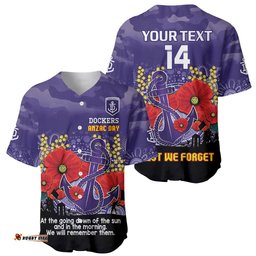 Custom Dockers Football ANZAC Baseball Jersey Shirt Gallipoli Camouflage With Poppies