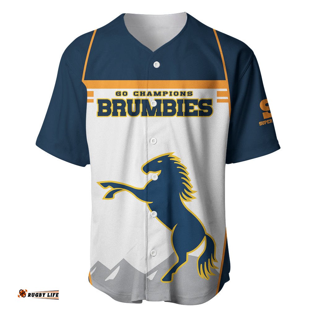 Brumbies Super Rugby Baseball Jersey Shirt Brumbies Go Champions