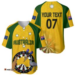 Custom Australia Darts Baseball Jersey Shirt National Color Basic