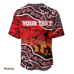 Custom Personalised Anzac Day NRL Dragons Baseball Jersey Shirt Aboriginal Lizard Patterns