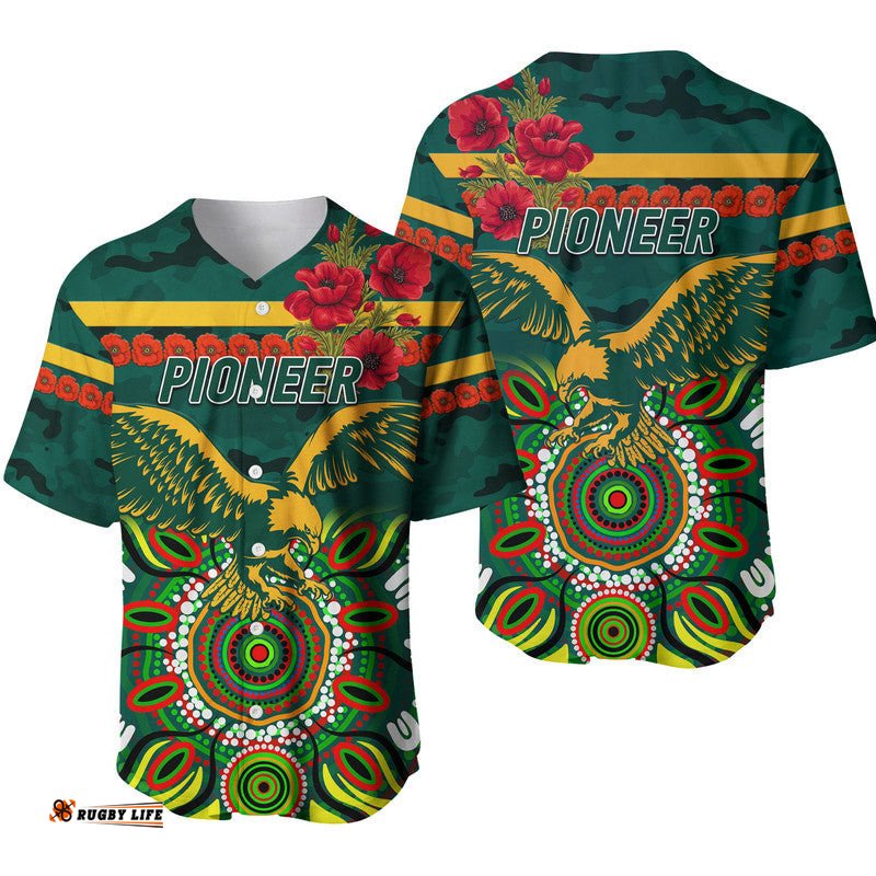 Pioneer Football Club ANZAC Baseball Jersey Shirt Indigenous Vibes
