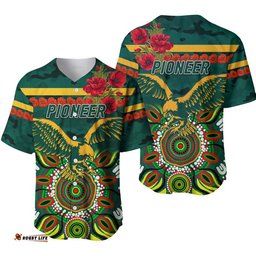 Pioneer Football Club ANZAC Baseball Jersey Shirt Indigenous Vibes