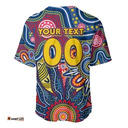 Personalised Lions NAIDOC Week 2024 Baseball Jersey Shirt Aussie Aboriginal Art