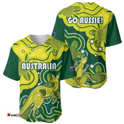 Australia Cricket Baseball Jersey Shirt Go Aussie World Cup Aboriginal Style Unique