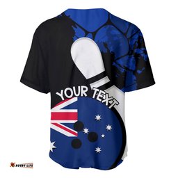 Personalised Australia Bowling Born To Bowl Baseball Jersey Shirt Grunge Style