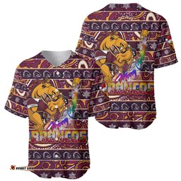 Brisbane Broncos Christmas Baseball Jersey Shirt Rugby Australia Mascot
