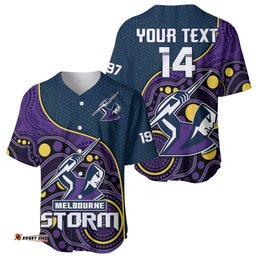 Custom Text And Number Storm Rugby Baseball Jersey Shirt Est 1997 Indigenous Art 05