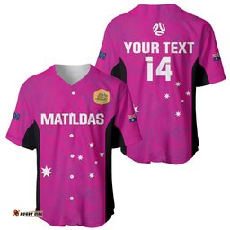 Custom Australia Soccer Baseball Jersey Shirt Matildas Go Champions Pink