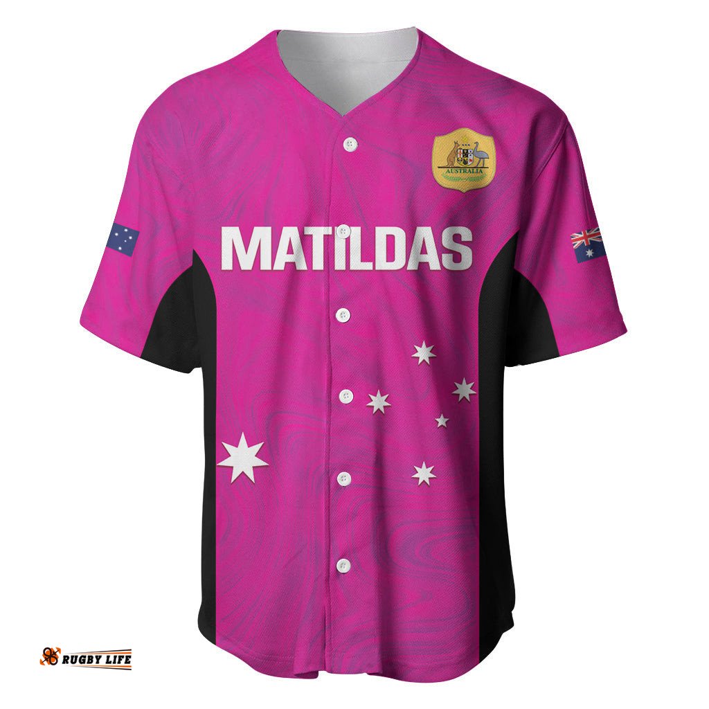 Custom Australia Soccer Baseball Jersey Shirt Matildas Go Champions Pink
