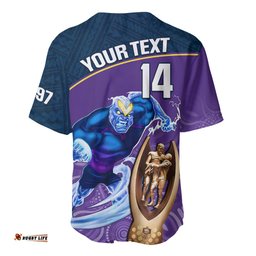 Custom Storm Rugby Baseball Jersey Shirt Go Champions Mascot With Polynesian Indigenous Art